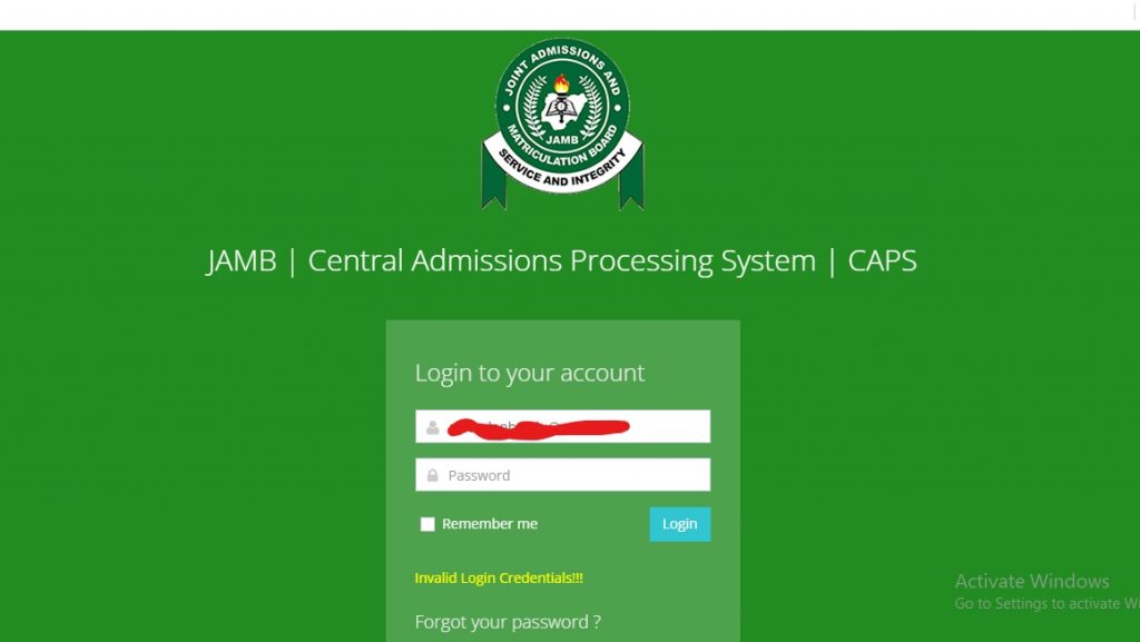 Jamb Caps Login for Institutions