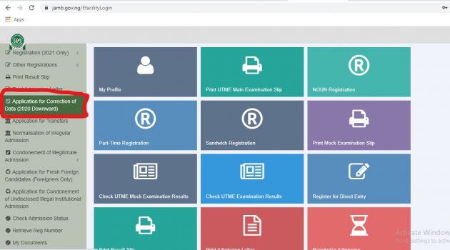 jamb correction of data option