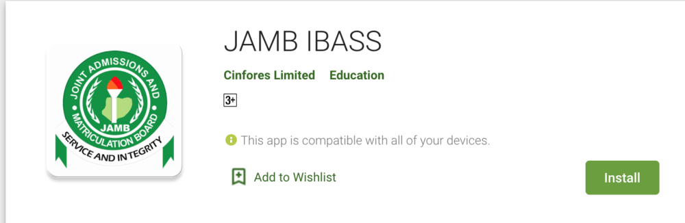 Jamb IBASS app on play store