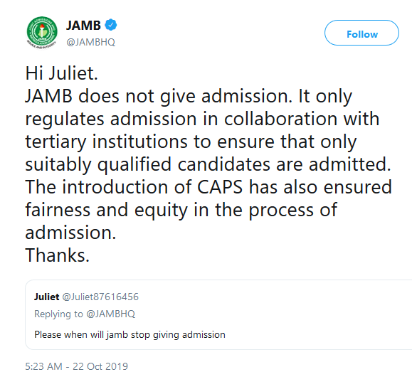 Jamb Admission vs school admission