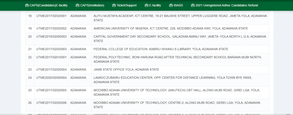 Jamb Registration centers in Anambra State