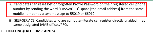 Jamb profile password