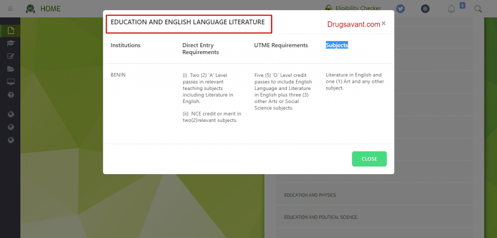 Jamb Subject Combination For Education and English Language literature