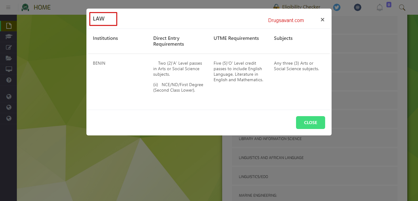 WAEC & JAMB Subject Combination For Law [UPDATED] » DrugSavant