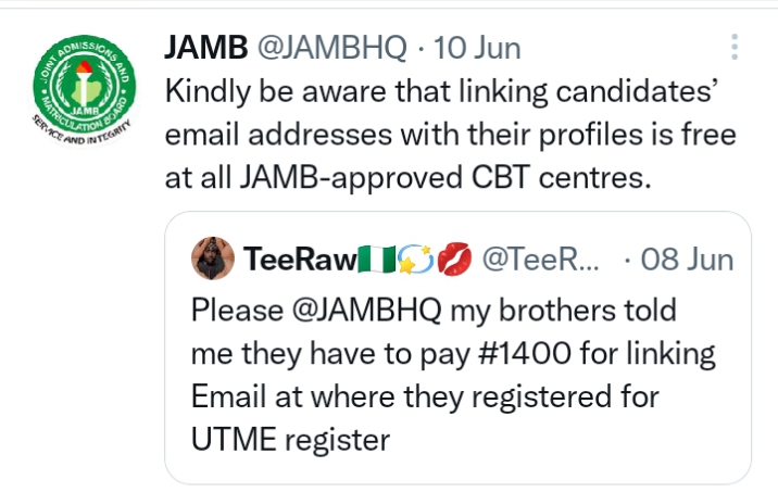 How To Link Email Address To JAMB Profile 2023 & Closing Date How much to link email to Jamb at CBT center