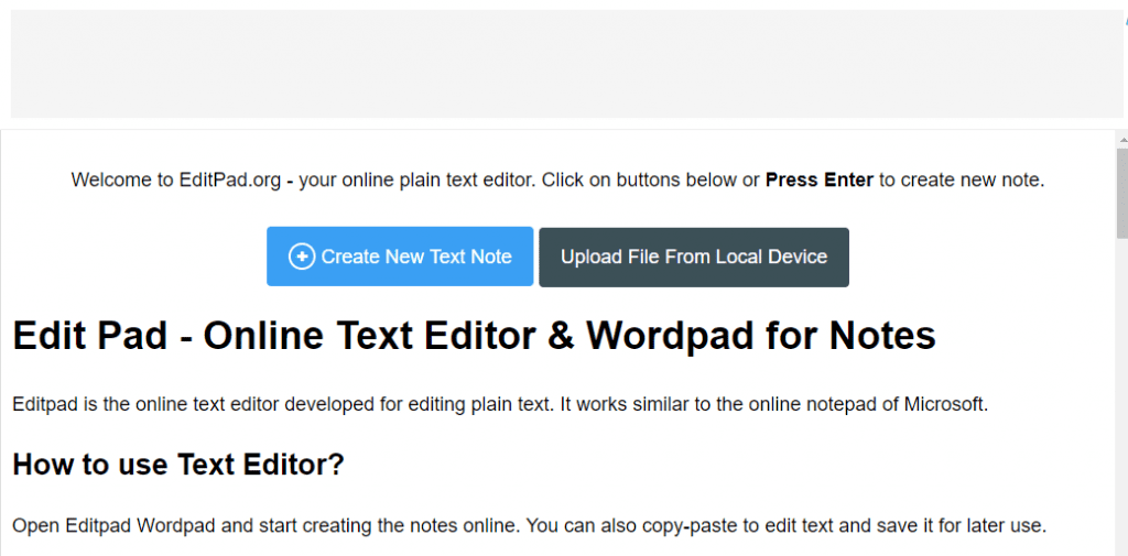 Editpad Online NotePad