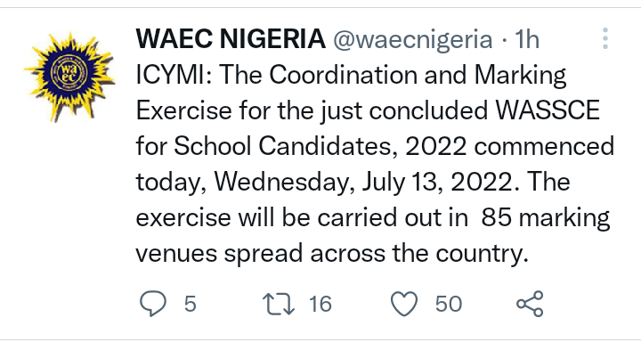 WAEC Result Release Date For May/June Exam 2023/2024 Waec Starts Marking