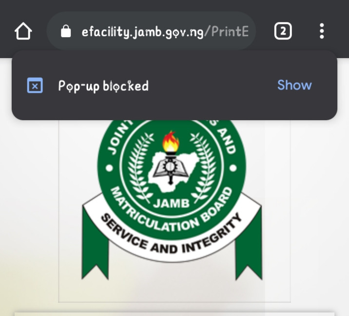 Allow Popups for Jamb