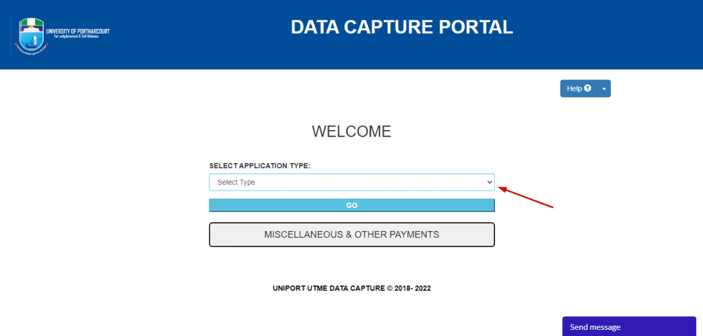 UNIPORT DATA CAPTURE PORTAL