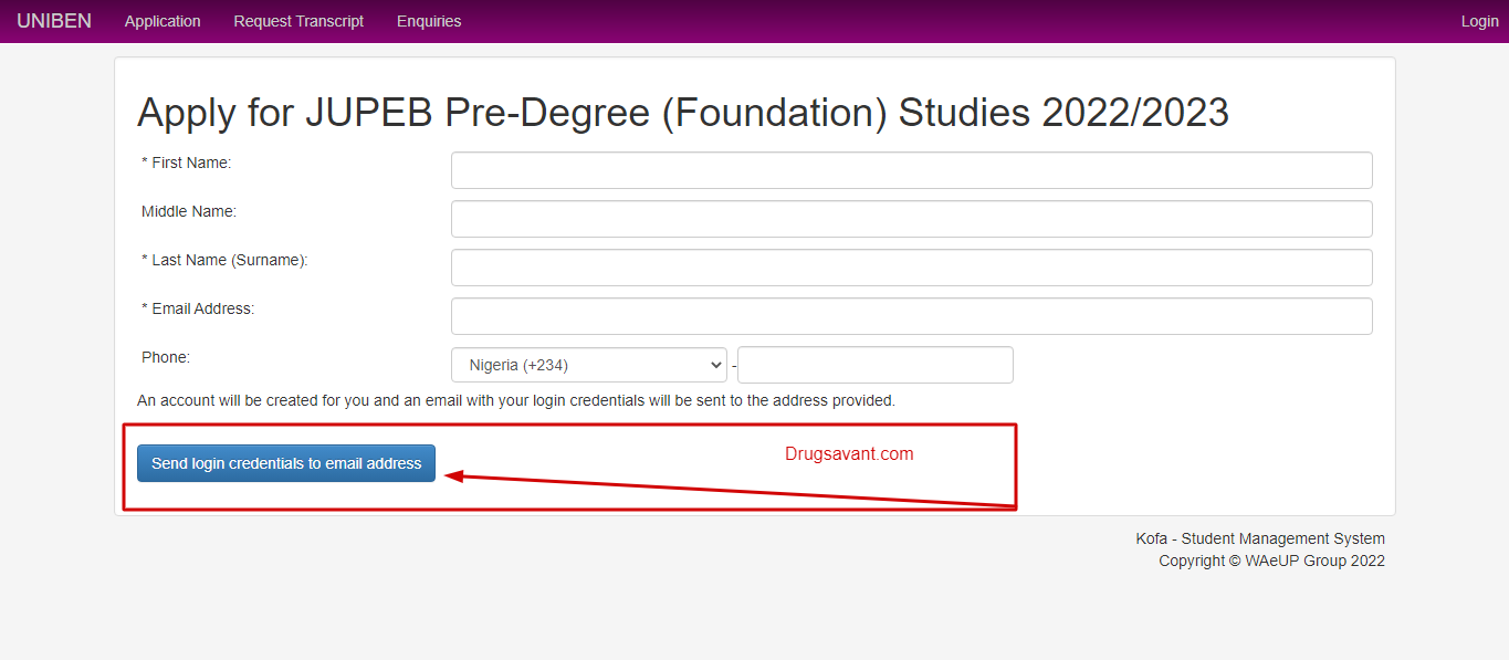 UNIBEN JUPEB Pre-Degree Form 2022/2023 (All You Need to Know) UNIBEN JUPEB Data page