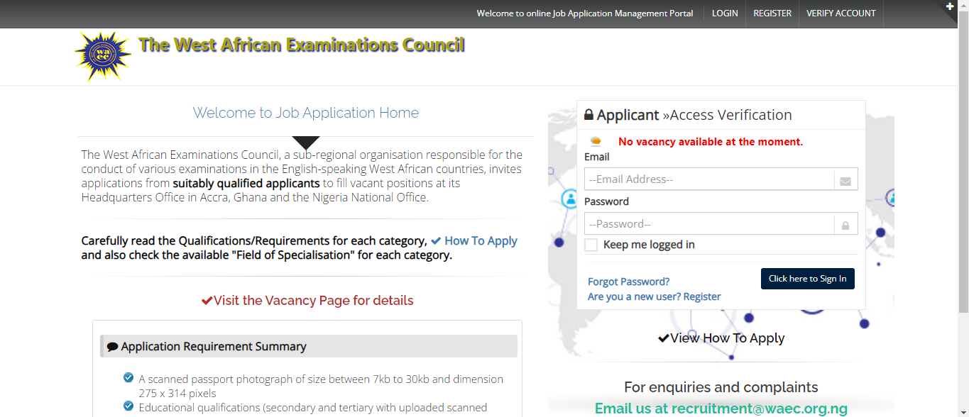 WAEC Recruitment 2023/2024 Form How To Apply » DrugSavant